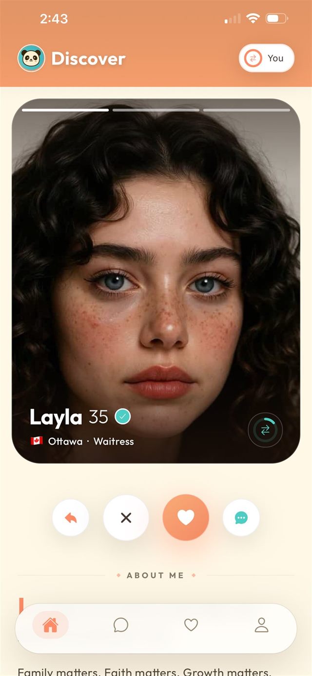 Bemi slow dating app, Discover screen showing limited match slots and Swap Rate